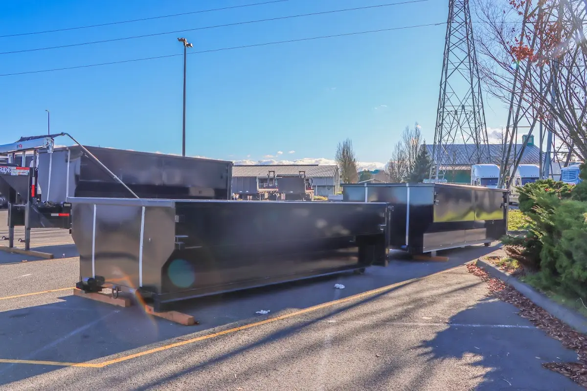 Roll-off dumpster ready for waste disposal at job site for 4 Yard Dumpster Rental in Clarkston Heights-Vineland